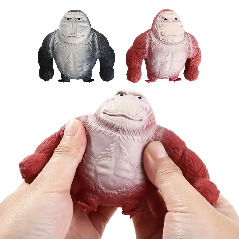 Figura de gorila gigante creativa, juguetes de goma suave, rebote lento, mono exprimidor, miniaturas, juguete elástico