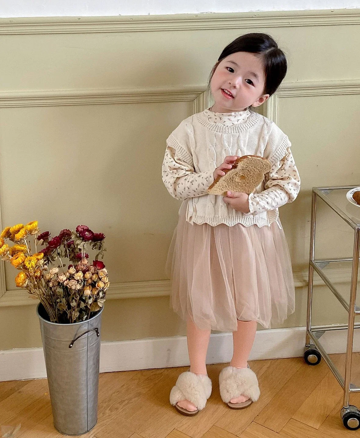 Chaleco tejido, ropa para niños, Otoño Invierno, nueva versión coreana, camisola para niñas, moda de algodón holgada Simple a rayas