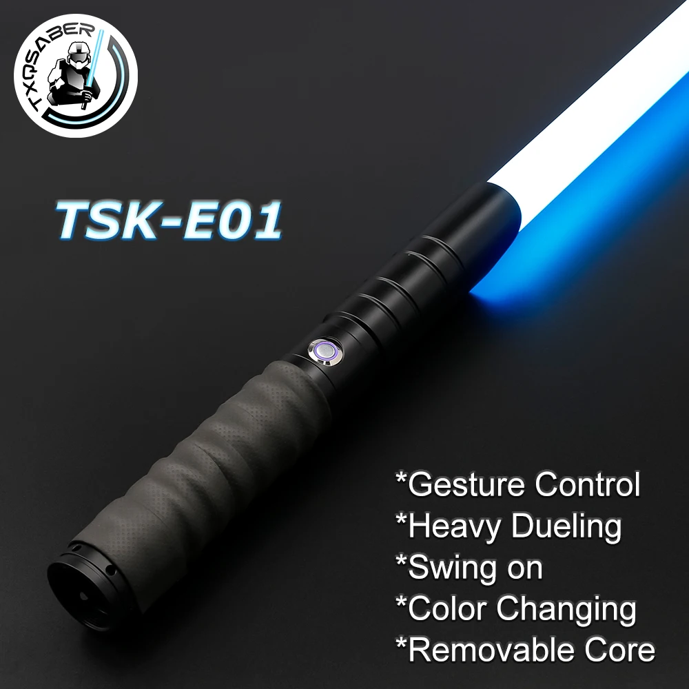 Txqsaber sabre de luz rgb neo pixel balanço suave duelo pesado metal punho tipo c blaster fantasma yoda jedi cosplay brinquedos espada laser