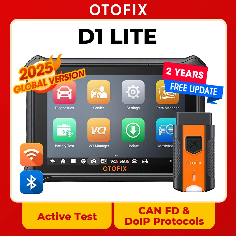 OTOFIX D1 Lite Automotive OBD2 Scanner 2 anos de atualização Controle bidirecional Todos os sistemas Ferramenta de digitalização de diagnóstico FCA SGW CAN FD e DoIP