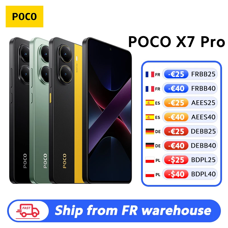 【Marchio+】POCO X7 Pro Smartphone Dimensity 8400-Ultra 6000mAh 90W HyperCharge Display AMOLED da 6,67" NFC Xiaomi HyperOS 2