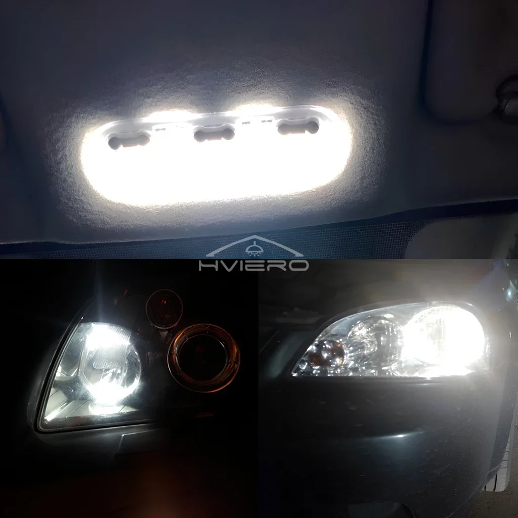 4szt T10 COB 10SMD Led 7020 Auto At Night LED 194 168 Wedge Replacement Reverse Instrument Panel Lamp White Żarówki do oświetlenia