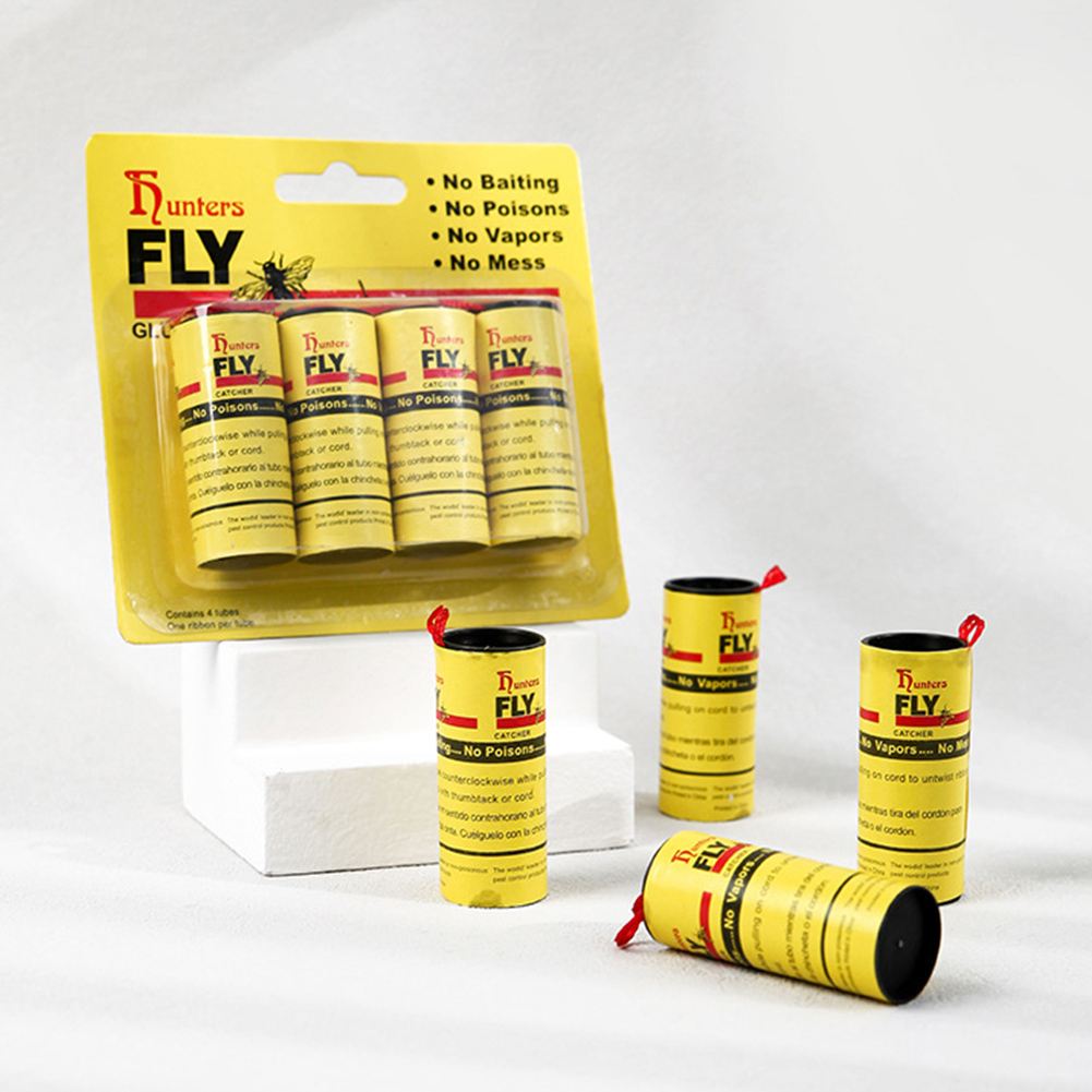 Tira de pegamento fuerte para moscas, atrapamosquitos, insectos voladores, doble cara, 4-40 rollos