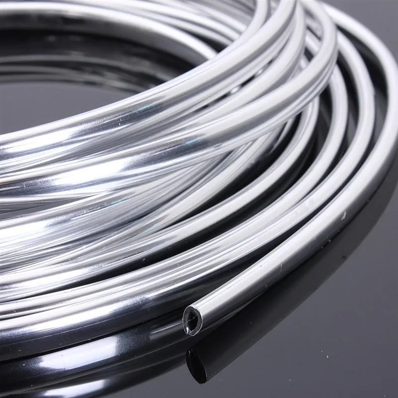 Car Porta Edge Scratch Protector, DIY Prata Moldagem Trim Tiras, Chrome Trim Strip, Scratch Guard, 4 m, 6m