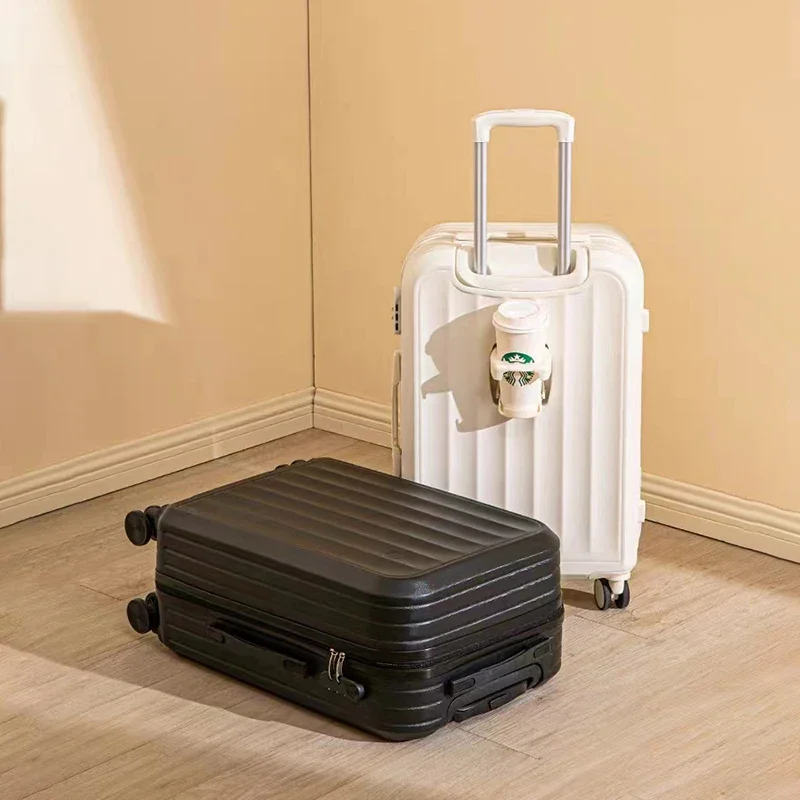 กระเป๋าเดินทางพร้อมถ้วยผู้ถือ 20 "22" 26 "ทนทานผู้หญิง Cabin กระเป๋าเดินทางกระเป๋าเดินทาง Rolling ชุดกระเป๋าเดินทางผู้ชายรถเข็น