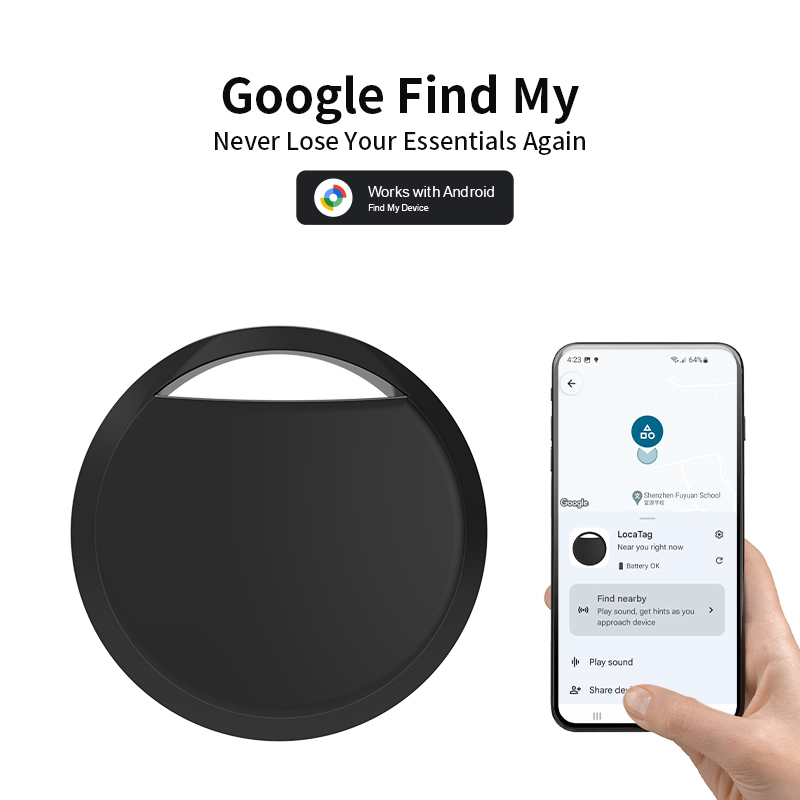 Rastreador GPS Bluetooth para teléfonos Android, funciona con la aplicación Hub de Google Find, buscador de llaves, etiqueta inteligente para mascotas para Xiaomi, Samsung, Pixel, OnePlus
