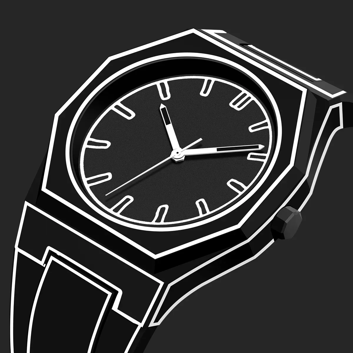 Moderno e minimalista esboçar criativo esportes e lazer relógio design criativo relógio à prova dwaterproof água