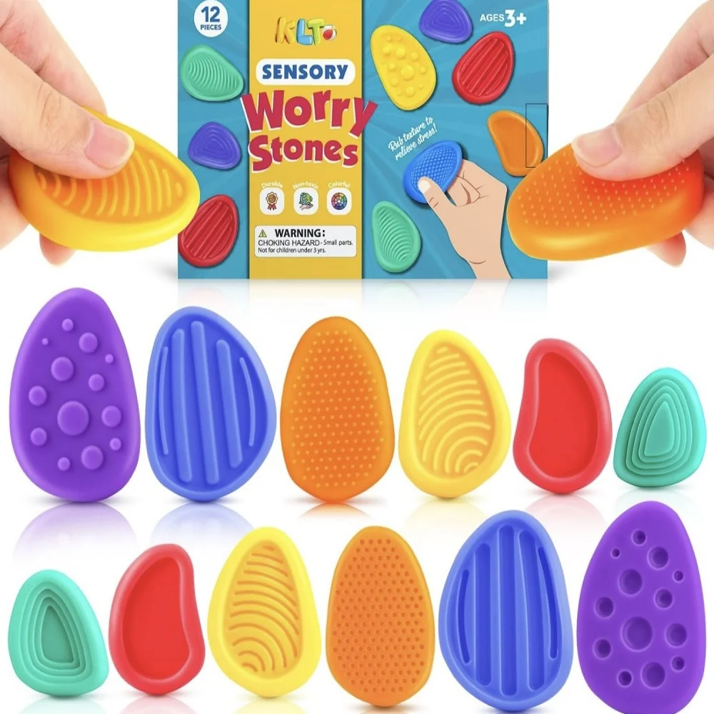 3 Stuks/24 Stuks Set Fidget Speelgoed Volwassenen Zintuiglijke Siliconen Steen Geweven Voor Autisme Kinderen Kalmerende Down Fidget stress Relief Speelgoed