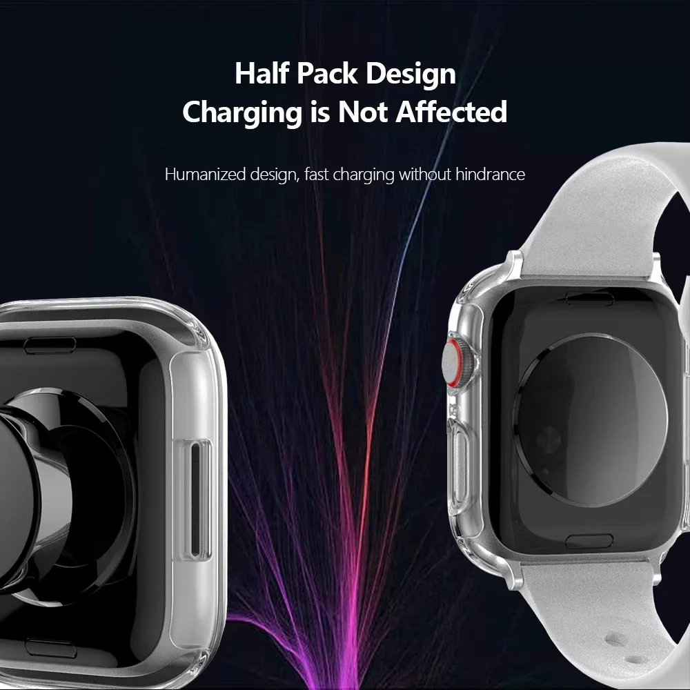 Apple Watch用ガラスとケース,スクリーンプロテクター,バンパー,PCカバー,iwatchアクセサリー,シリーズ3,4,5,se,6,7,8,9,45mm 41mm、44mm、40mm