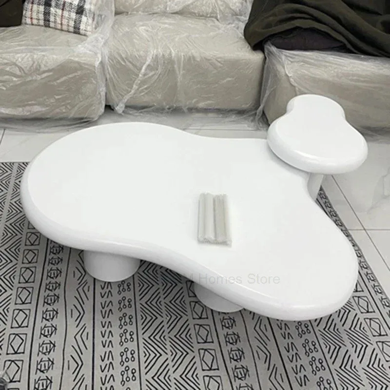 Modern Living Room Café Tables for Café Furniture Irregular White Coffee Table Creative Cream Series Upscale Large Coffee Tables