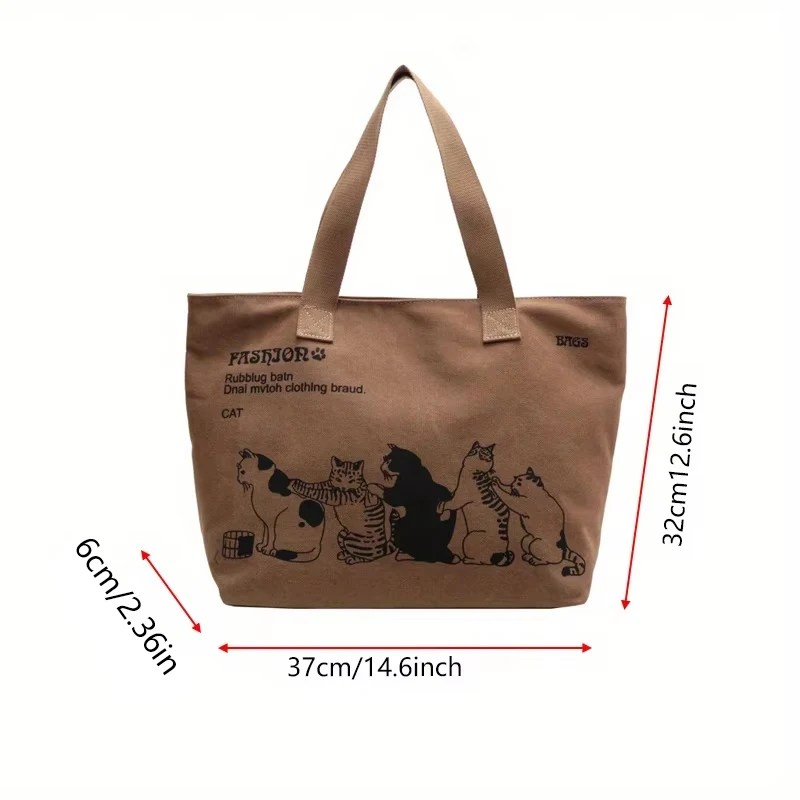Bolsa tote de lona feminina elegante espaçosa bolsa de ombro durável com fecho de zíper e design clássico perfeito para o trabalho