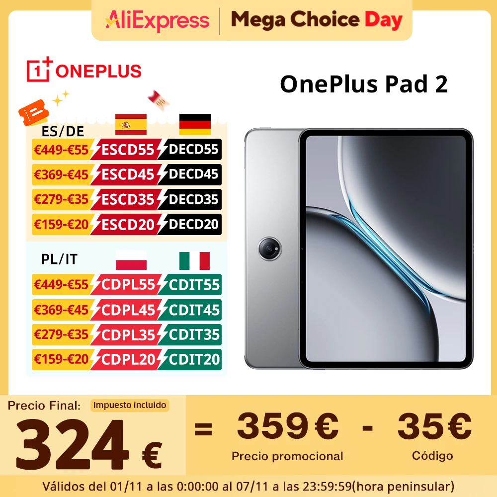 Globale Version OnePlus Pad 2 Tablet 12GB 256GB Snapdragon 8 Gen 3 Chipset 3K 12 Zoll Display 9510mAh Akku