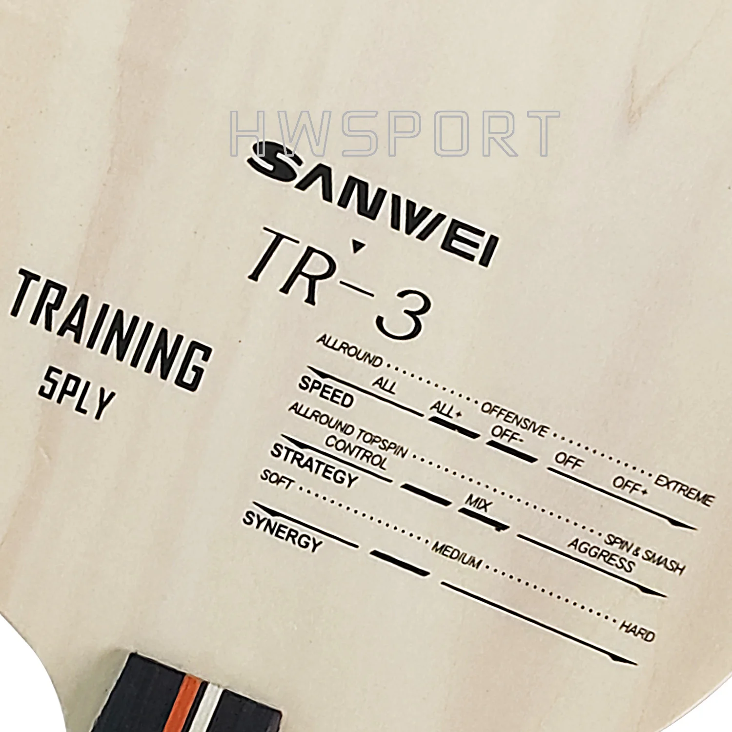 SANWEI TR-3 Table Tennis Blade Elastic 5-PLY Wood Offensive Ping Pong Blade with Good Control