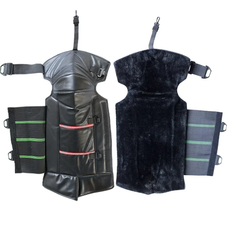 Joelheira quente para motocicleta, pernas, à prova de vento, inverno, couro pu, à prova d'água, scooter, proteção, joelheiras