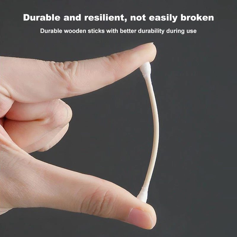 1500/500pcs Round Headed Cotton Swabs Double Headed Women Makeup Cotton Buds for Wood Sticks Nose Ears Cleaning Health Care Tool