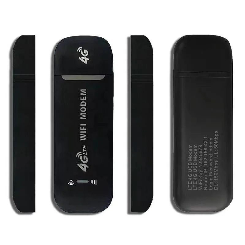 4G LTE USB WiFi Router Mobile Hotspot - Plug & Play Internet Access for up to 10 Users with Easy Micro SIM Insertion