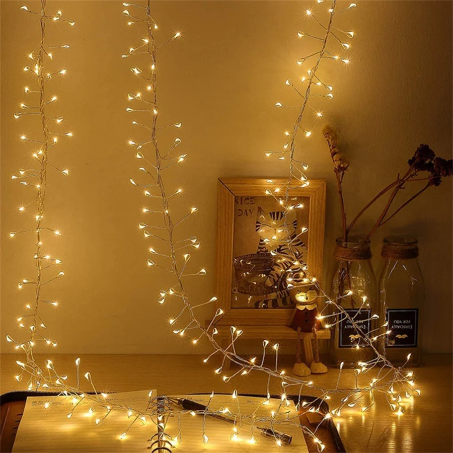 3 x 3 m, 1000 LEDs, Feuerwerkskörper-Fenstervorhang, Licht für den Außenbereich, Weihnachts-Cluster-Vorhang, Lichterkette, Weihnachts-Eiszapfen-Licht für den Urlaub