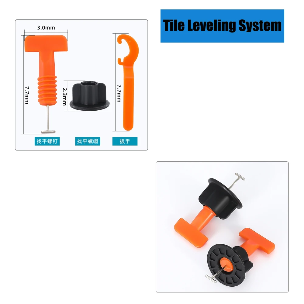 11-1353Pcs Floor Tile Leveling System Clips Spacers Porcelain Ceramic Leveler Kit For Tile Laying Wall Fixing Construction Tools