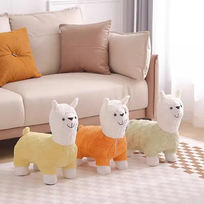 Taburetes de Alpaca k-star, sillas de Alpaca, taburetes para niños, decoraciones para el hogar de dibujos animados, taburetes para cambiar zapatos, taburetes bajos para sala de estar