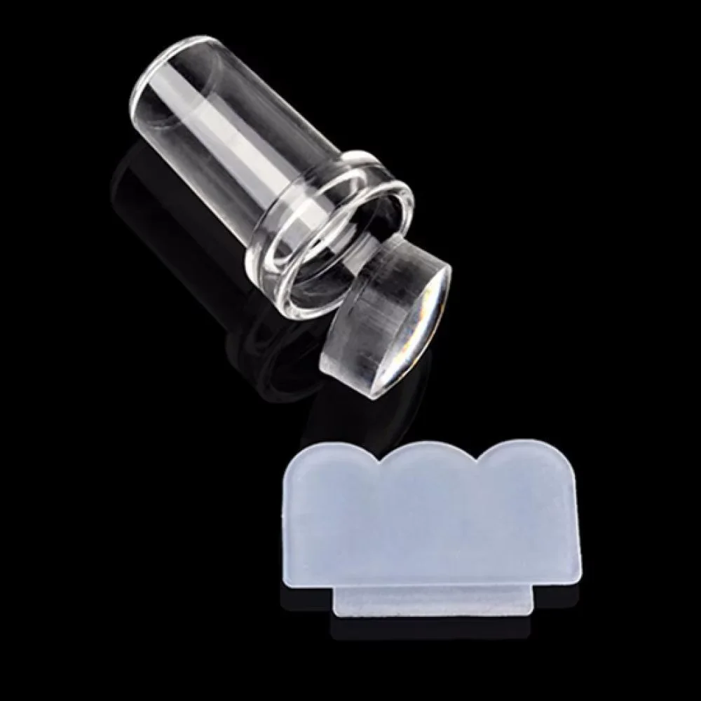 Kit d'estampage pour Nail Art en Silicone Transparent, Design français pour plaque de manucure, sceau de vernis, outil de grattoir à deux côtés, 1 pièces