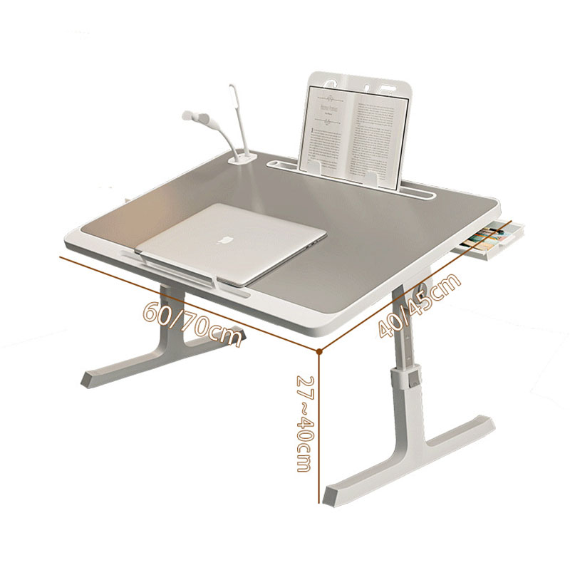 Bed Desk for Laptop, Adjustabl Foldable Bed Table, Laptop Lap Desk with Movable Stoppers and Drawer for Bed Couch Floor Writing