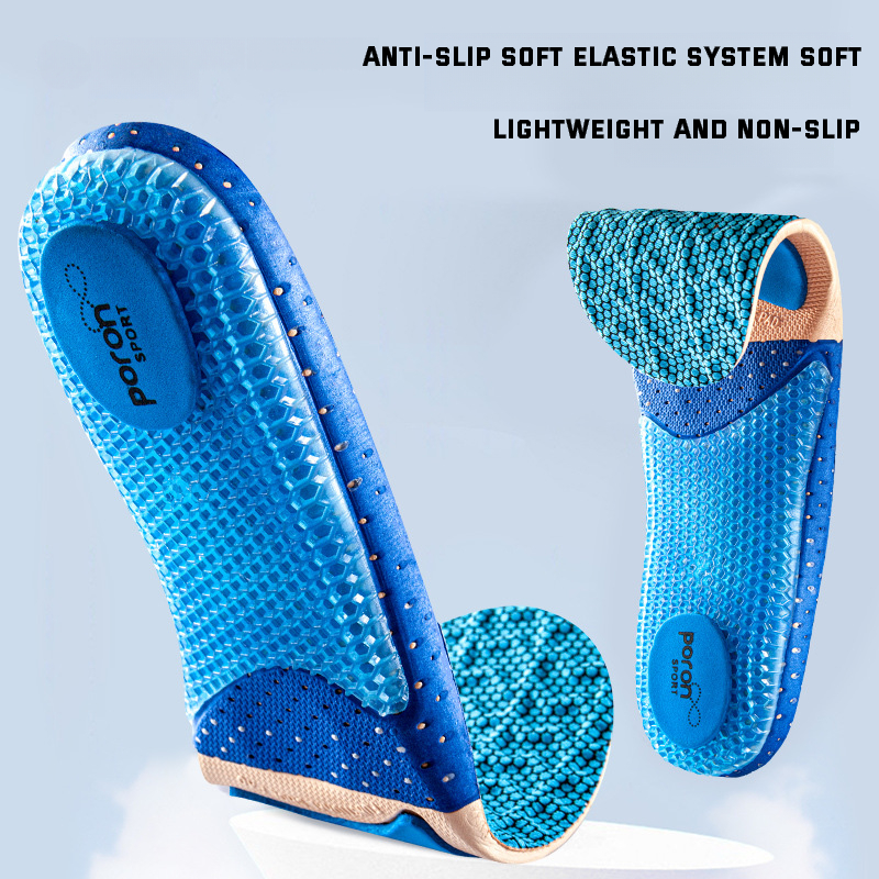 1Pair Sport Silicone Insoles for Shoes High Elastic Shock-absorbing Insole for Feet Arch Support Orthopedic Men Women Shoe Sole