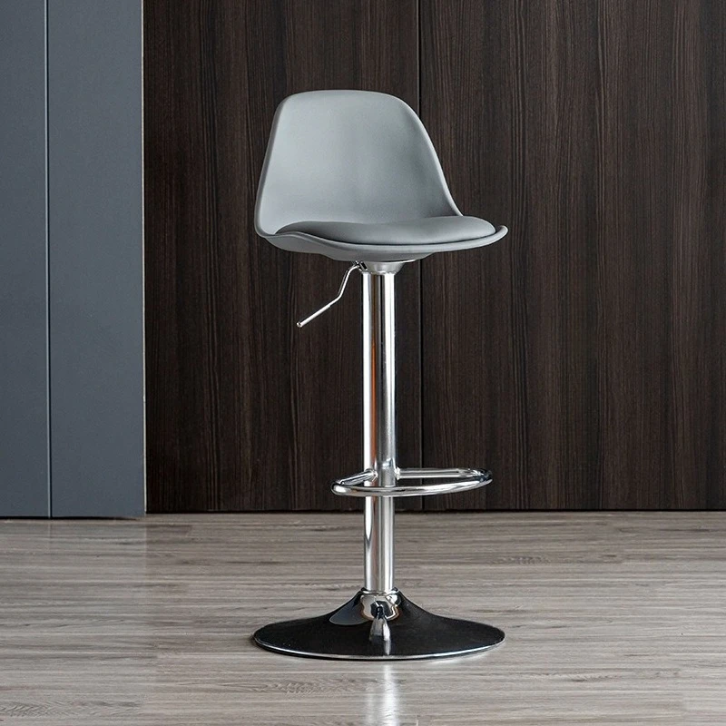 Adjustable Leather Upholstered Bar Stools for Bar Modern Swivel Bar Chair Barstools Counter Height with Backrest Chaises Chair