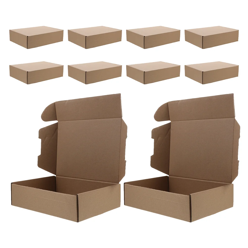 10 ชิ้นกล่องรองเท้ากล่องวรรณกรรม Mailer การจัดส่ง Heavy กระดาษแข็งค่าเฉลี่ยขนาดใหญ่แบน Boxesmailing กระดาษขนาดกลางขนาดเล็กสีน้ําตาลสําหรับ