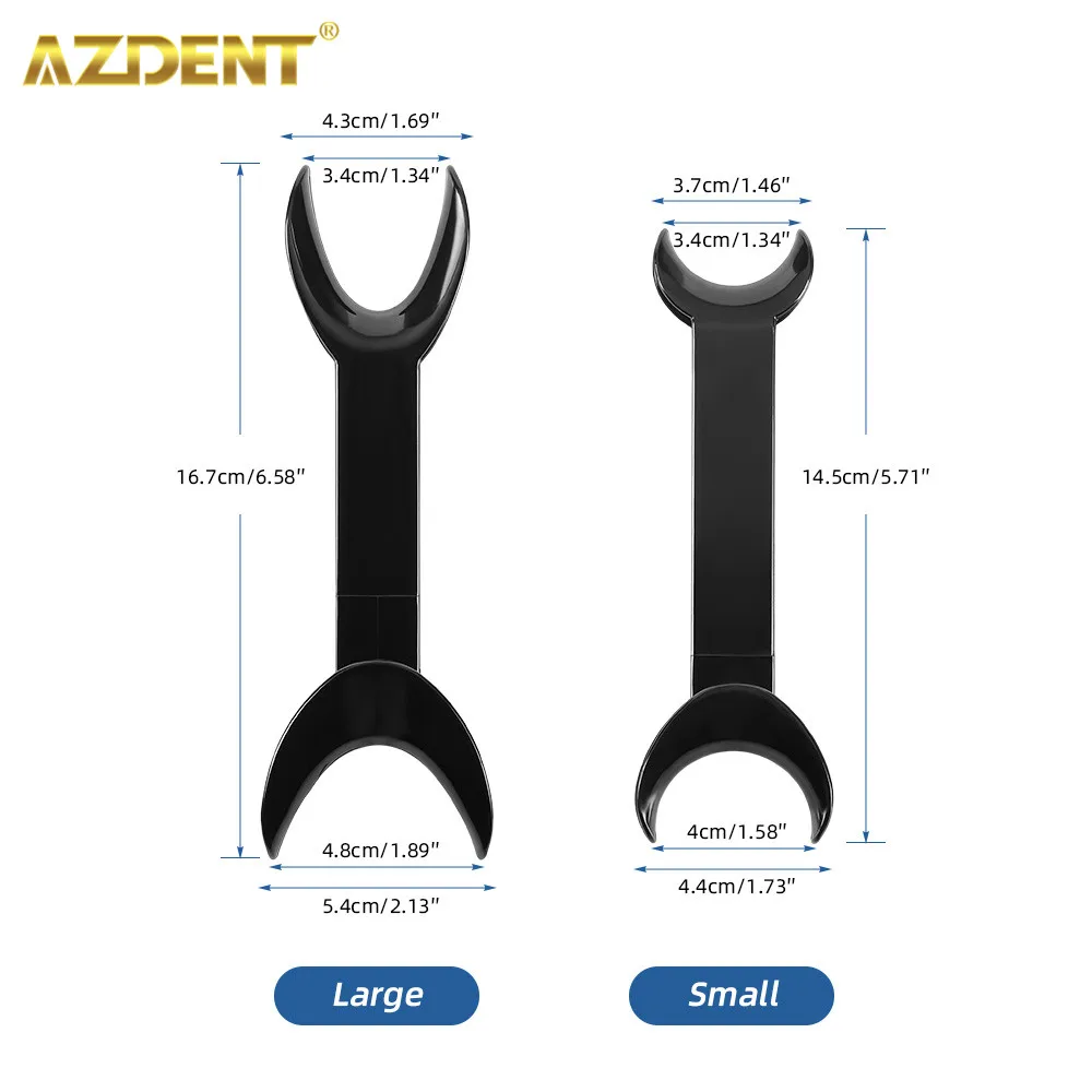 AZDENT ทันตกรรม T-Shape Retractor เปิดปากคู่หัว 4pcs จัดฟันฟันเปิดปากทันตกรรมเครื่องมือขนาดเล็กขนาดใหญ่ Lab