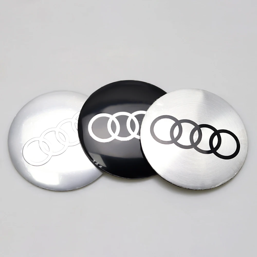 4pcs 56/60/65/68mm Wheel Hub Caps Sticker Car Emblem Badge Decoration for AUDI S RS A3 A4 B8 8P 8V A6 C7 A5 Q5 B7 B6 B9 Q7 A1 A7