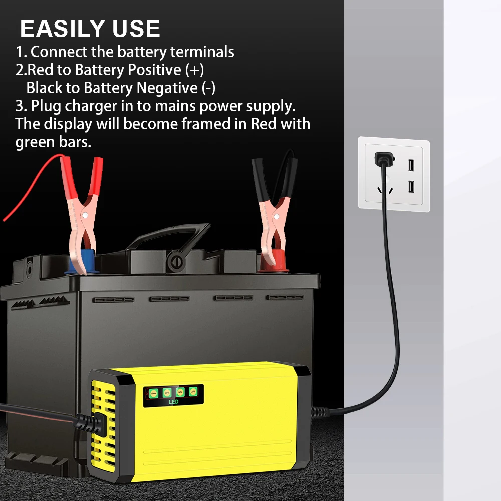 Auto-acculader 220V Power Puls Reparatielader Moto Truck-acculader 12V 2A Nat Droog Loodzuuraccu LED-display