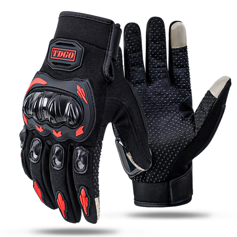 Guantes de dedo completo transpirables para motocicleta de verano, equipo de protección de cuero, guantes de carreras deportivos para moto de cross