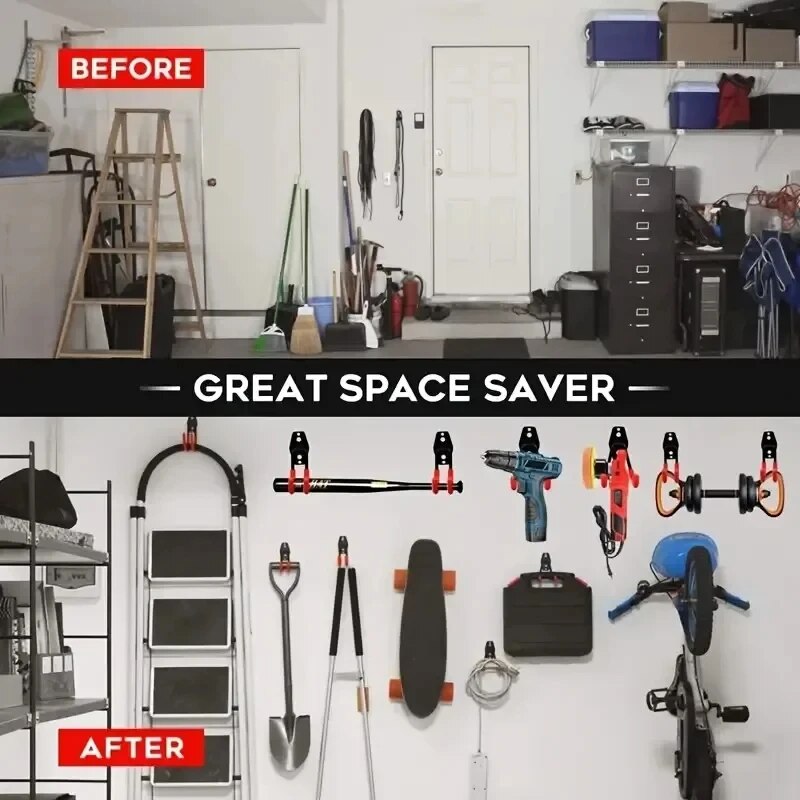 Bicycle Garage Heavy Storage Hook Warehouse Hardware Strong Load-Bearing Small/Medium Square Hook Tool Storage Wall Metal Hook