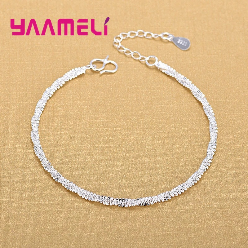 Cadenas de pie para Mujer a la moda, abalorio ajustable para Mujer, tobilleras de Color Plata de Ley 925, joyería bohemia, diseño de vacaciones de verano