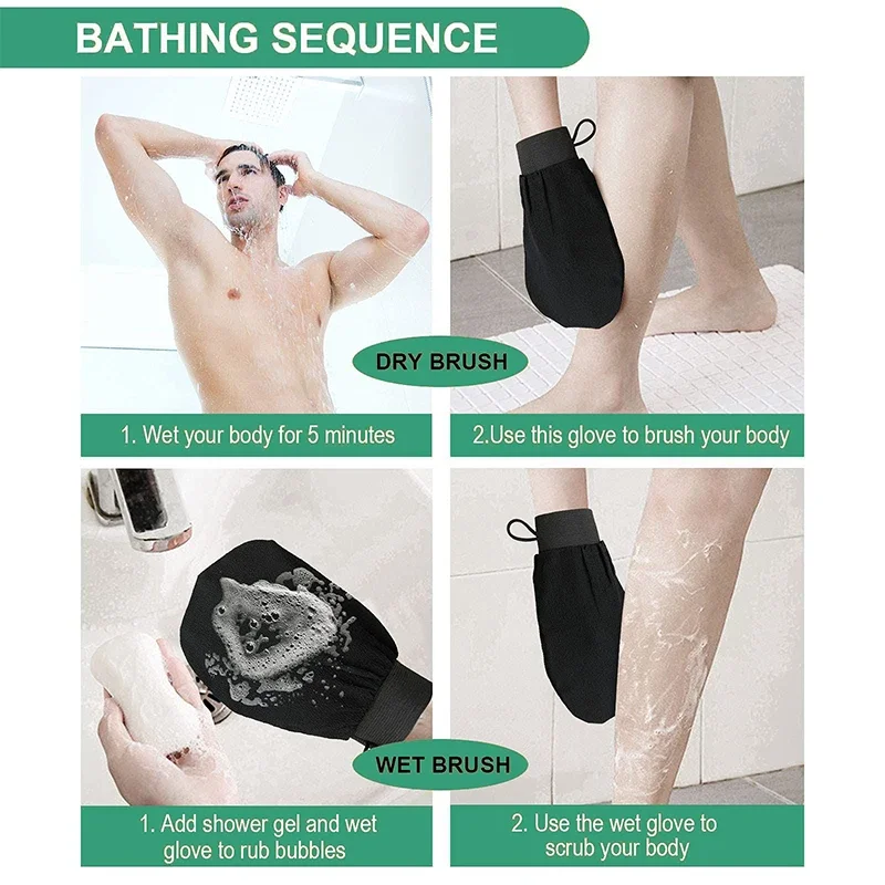 Guante exfoliante de baño Hammam marroquí, exfoliante corporal, guante de masaje bronceado Facial, guante exfoliante, lavado de ducha de baño de Color aleatorio