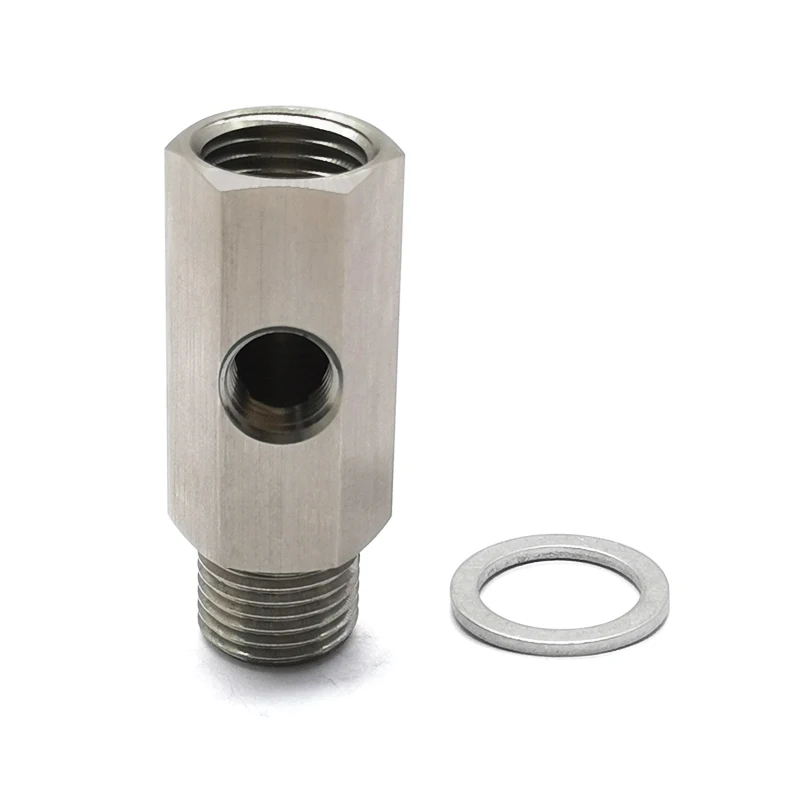 ステンレス鋼油圧および酸素センサーコネクタ,側面穴,ガスケット付きアダプター,1/8 npt,m16x1.5,新品