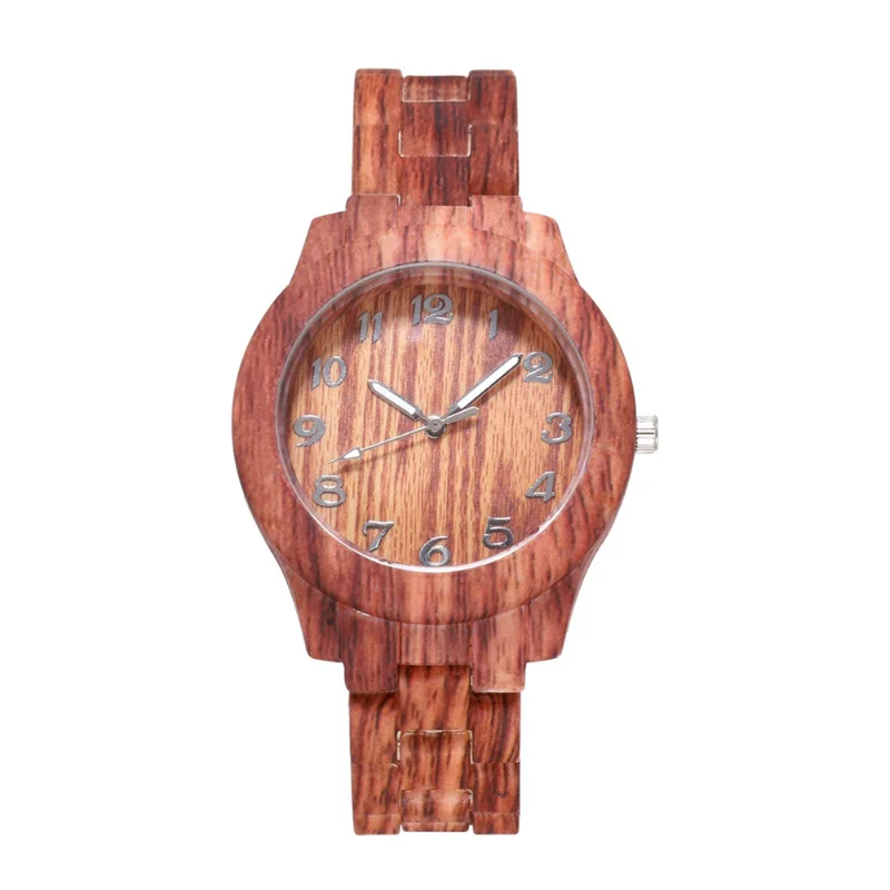 Reloj de cuarzo con patrón de bambú para Hombre y mujer, cronógrafo Digital creativo con correa de acero, a la moda, de madera de sándalo