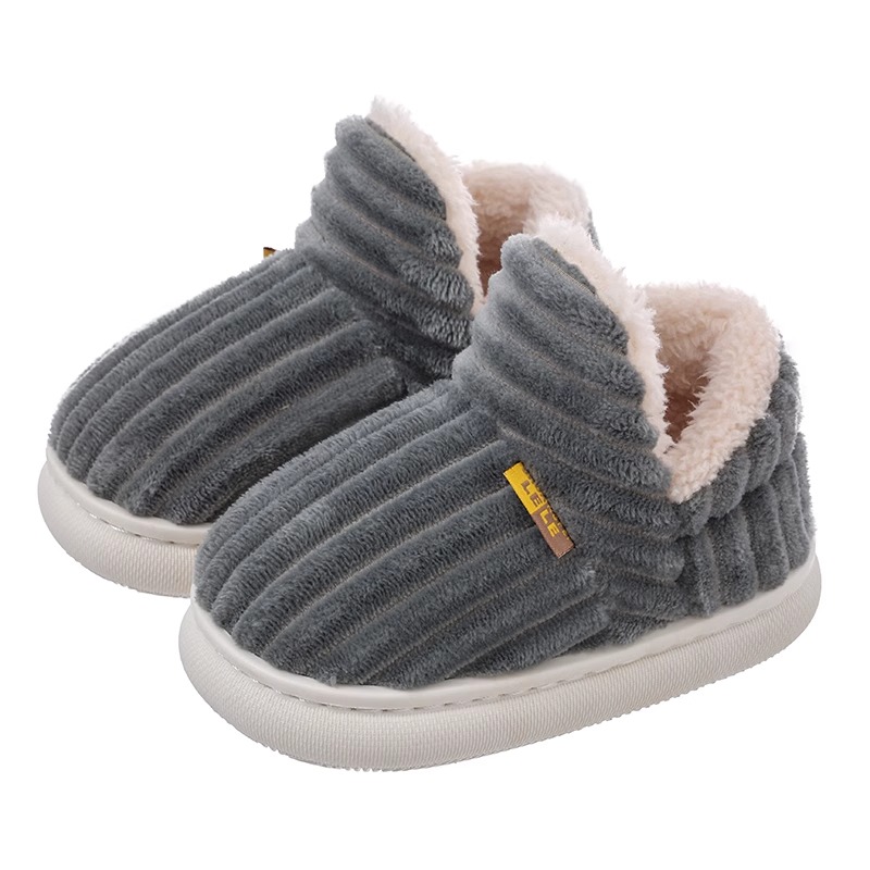 Winter ouder-kind pluche warme dikke bodem kinderhuis antislip tas met katoenen pantoffels