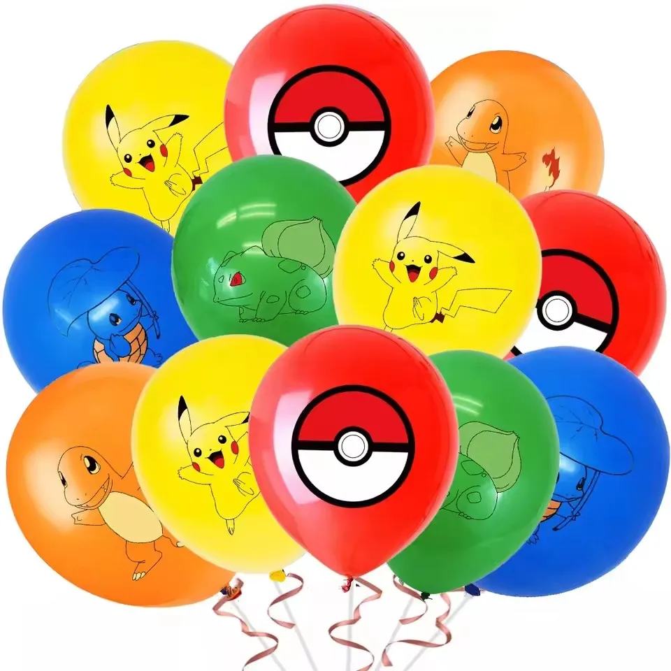10/20 piezas globos de látex de Pokémon suministros para fiesta de cumpleaños globo de Pikachu de dibujos animados Baby Shower recuerdo de niños para decoraciones de fiesta