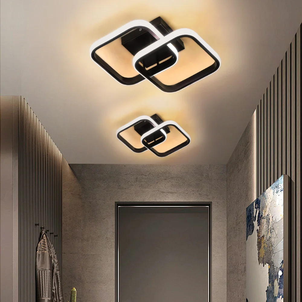 Small LED Aisle Ceiling Light Modern Living Room Lamps Black White Indoor Lighting Fixtures Hallway Balcony Aisle Office Lustre
