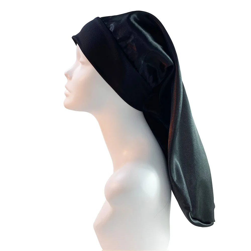 1 touca de dormir sedosa com comprimento opcional para cabelos lisos e cacheados, touca de cabelo extra grande para dreadlocks e tranças, sono de cetim