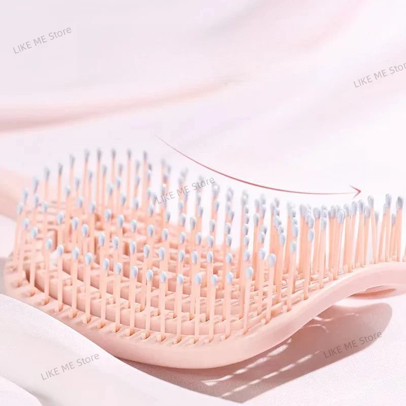 1pc pente de massagem elástica oco para fora escova de cabelo pentes de massagem do couro cabeludo estilo de cabelo desembaraçador secagem rápida ferramenta desembaraçadora