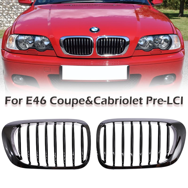 Grade de ripas única, grade cromada de carbono para 3 séries e46 2 portas 1998-2002 pré-facelift e 2000-2007 e46 m3 coupe cabriolet