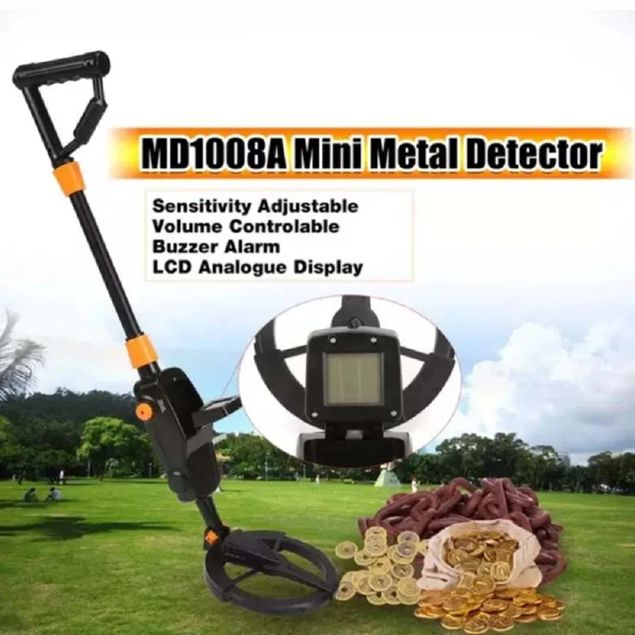 7.4 Inch Waterproof Kid Metal Detectors Gold Detector Lightweight Search Coil (24"-35") Adjustable Metal Detector for Junior