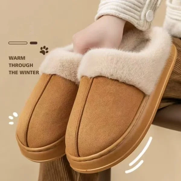 Zapatillas mullidas de moda para mujer para otoño e invierno, zapatillas Unisex cálidas y antideslizantes con suela gruesa de EVA para interiores para invierno