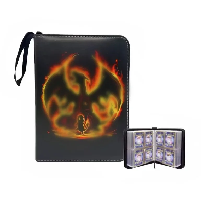 Kaart 4-pocket 400 PU-materiaal Beschermende kaarten Draagbaar verzamelalbum met 50 verwijderbare hoezen Verzamelboek met ritssluiting