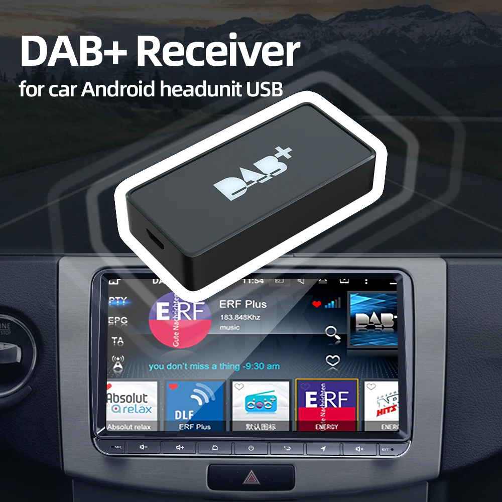 Grandnavi Car DAB+ Digital Radio Box DAB+ Receiver Antenna Aerial USB Interface Portable for Android Car Radio Stereo