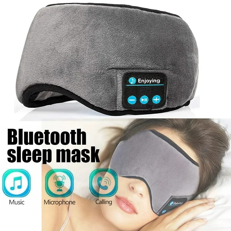 Máscara de olho sono fones de ouvido bluetooth dormir fones de ouvido bluetooth macio elástico confortável sem fio música