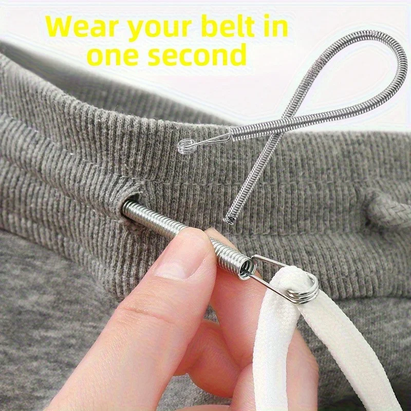 Bendable Spring Drawstring Threader Clip Pants Hoodies Elastic Band Lace Cord Flexible Drawstring Thread DIY