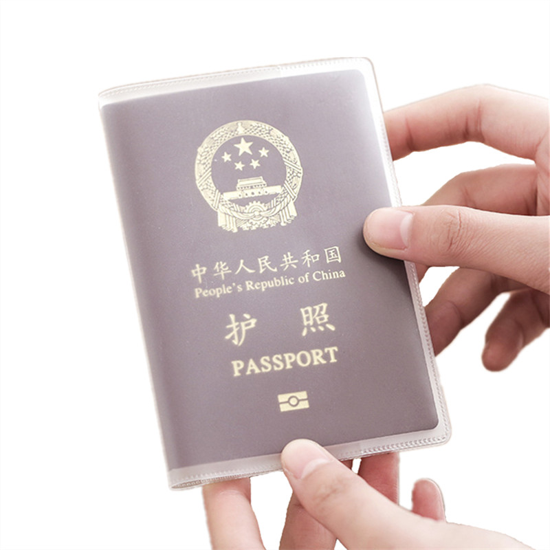 1pc capa de passaporte saco de viagem caso protetor de passaporte transparente estilo fosco disponível com slot para cartão capa de passaporte